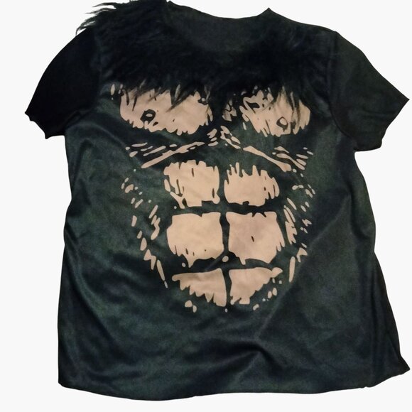 Gorilla Costume T Shirt Faux Fur Collar Abs Design Halloween Adult Size Medium - Picture 1 of 5